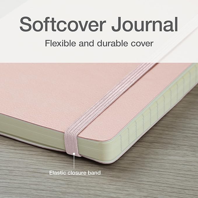 Oxford Journal, Lined Writing Notebook, Writer's Journal, Classic Notebook for School or Office, 192 Pages of Lined Ivory Paper, 5" x 8.25", Blush Softcover (1014645)