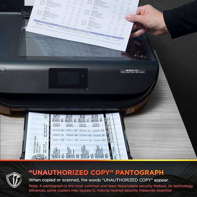 DocuGard Standard Blue Multi-Purpose Security Paper - Fraud Prevention - 2 Security Features - Laser & Inkjet Printer Compatible - 8.5" x 11“ - 24 lb - 500 Sheets (04540)