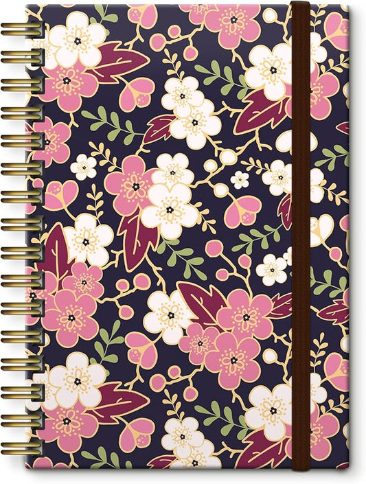 Spiral Journal Notebook,Strong TwinWire Binding with Premium Paper for Girl Women,Cool Funny 120 Pages,100gsm A5 College Ruled NotebookJournal,Perfect for Gifts Nurse Teacher Women(Cute Flower Sakura)