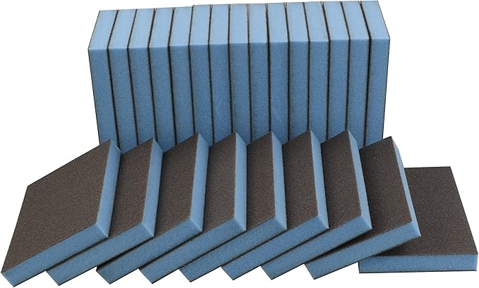 Kekow Sanding Sponges, Fine Grit, 3.82"X 2.72"X 0.47", 24 Packs