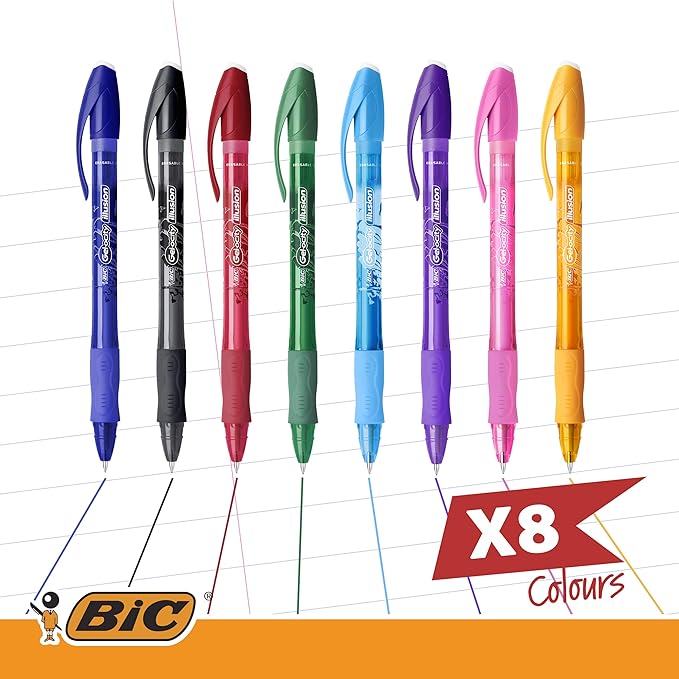 Bic 943440 0.3 mm Gel Ocity Illusion Gel Pen - Blue (Pack of 12)