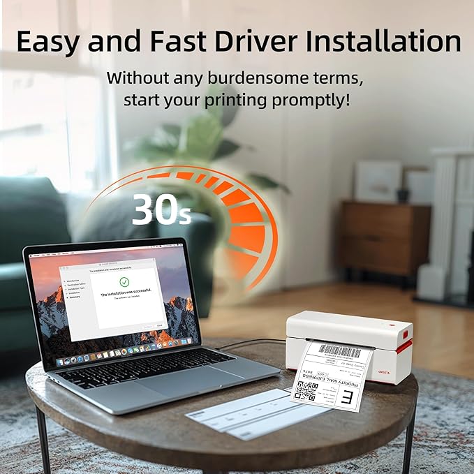 ORGSTA USB Shipping Label Printer - T001 4x6 Thermal Label Printer for Small Business, High Speed Label Printers for Shipping Package, Used for Ebay, Amazon, Shopify, Etsy, USPS, FedEx(USB Only)