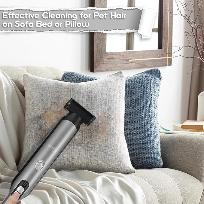 Handheld Vacuum Cordless Car Vacuum Cleaner with 18KPa Powerful Suction, Portable Chargeable Handy Vac with LED Front Light & Storage Dock, Dust Buster for Office Home, Pet Brush for Pet Hair, Gray