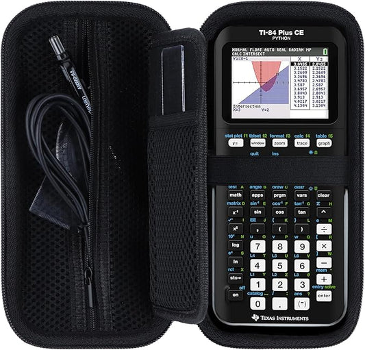 Hard Case Replacement for Texas Instruments TI-84 Plus CE/TI-84 Plus/TI-Nspire CX II CAS/TI-Nspire CX II/TI-83 Plus/TI-89 Titanium/TI-85 / TI-86 Color Graphing Calculator (Black Case)