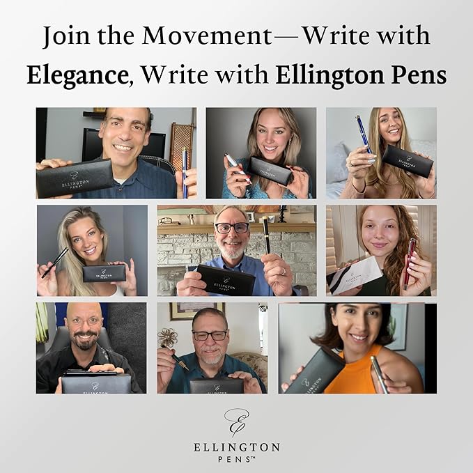 Ellington Pens Luxury Fountain Pen Set - Extra Fine Nib - Includes 3 Ink Cartridges, Refillable Ink Converter, Gift Box- Fountain Pens For Writing, Calligraphy, Journaling, Sketching (The Nautilus)