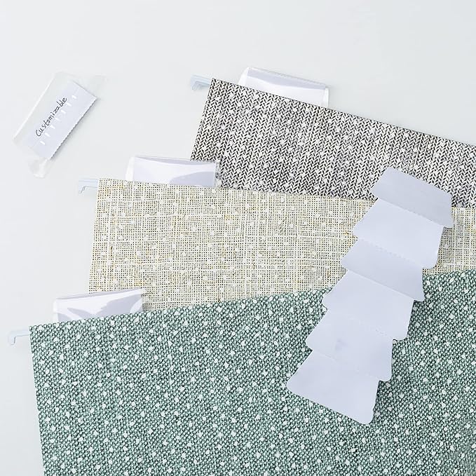 Y YOMA Letter Size - 6 Pack Extra Capacity Hanging File Folders with Pocket Accordion Decorative File Folder Cute Expandable Folder for Office Home with 1/5-Cut Adjustable Tabs, Printing Cloth Pattern