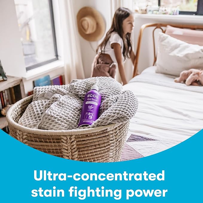 ECOS Ultra Concentrated Liquid Laundry Detergent, Sustainable Aluminum Bottle, Up to 78 Washer Loads - Hypoallergenic Laundry Soap - High Efficiency & Standard Machine Washing - Lavender, 16 Fl Oz