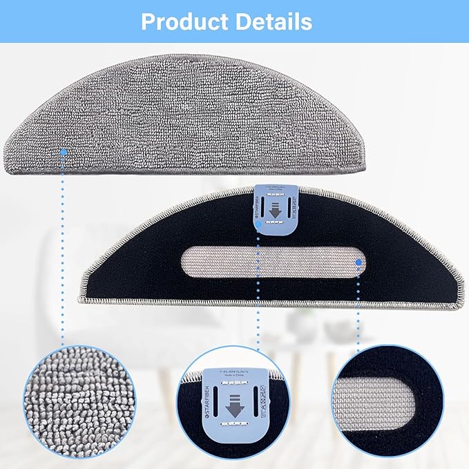 Replacement Parts Accessories for iRobot Roomba Combo i5, i5+, j5, j5+ Robot Vacuum Cleaner, 1 Set of Roller Brush & 4 Filters & 4 Mop Pads & 4 Vacuum Bags & 4 Side Brushes
