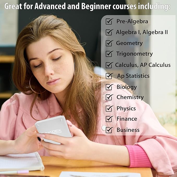 Scientific Calculator with Graph Functions for College and High School Students, Engineering, Advanced Mathematics, Calculus, Algebra, Geometery, Trigonometry, Statistics, Physics, Chemistry, White