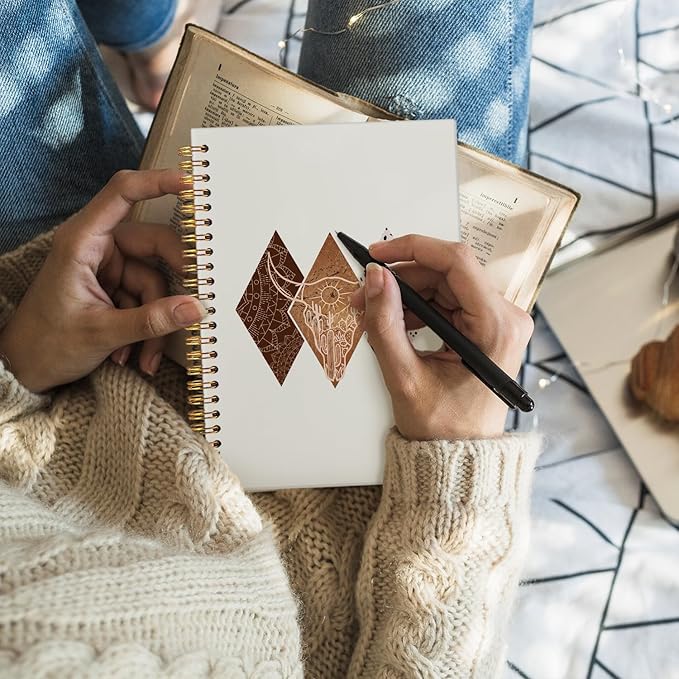 Cowgirl Notebook Journals, Western Office Supplies, Western Gifts for Women, Retro Western Cow Cowgirl Gifts, Hardcover Spiral Notebook 5.5x8.3