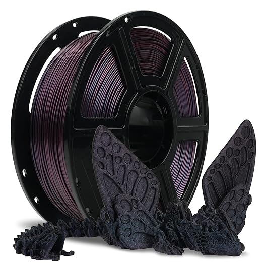FLASHFORGE Rapid PLA Filament 1.75mm +/- 0.02mm Burnt Titanium to Abyssal Red Gradient, Max 500mm/s High Speed Printing, 3D Printer Filament 1kg(2.2lbs), Changing Colors with Light