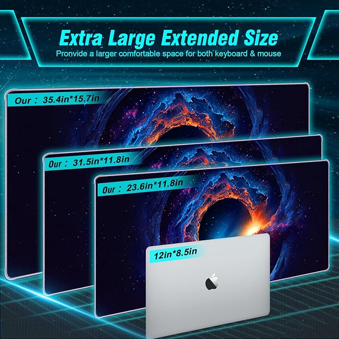 Space Nebula Theme Gaming Mouse Pad, Cool Style Mouse Pad, Comfortable Rebound Smooth Fabric Surface & Non-Slip Rubber Base, Excellent Control & Stability Gaming Desk Mat