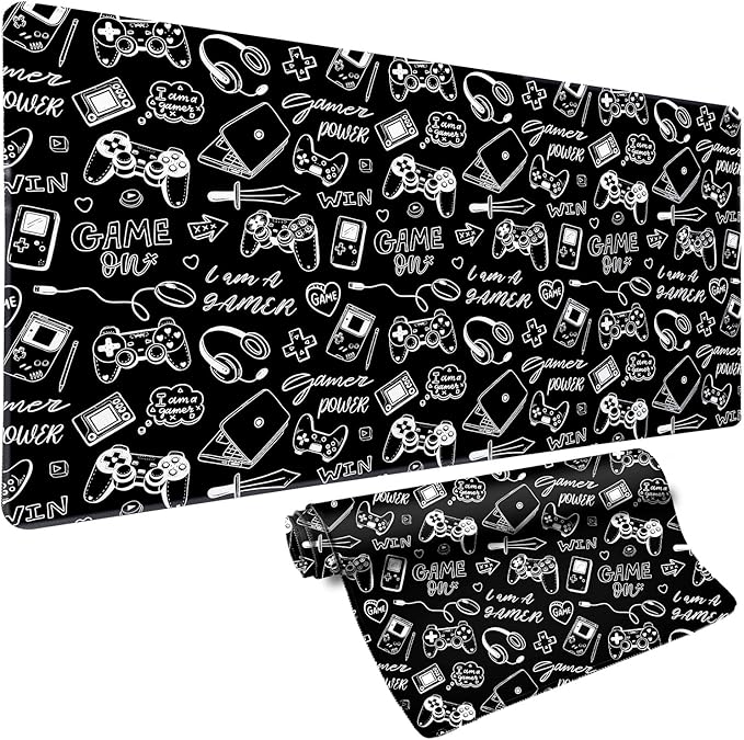Vimorco Large Gaming Mouse Pad, Large Desk Pad Big Computer Mat Mousepad, Desk Mat Laptop Keyboard Mouse Mat for Game/Office/Home/Work 31.5x15.7 in, Gamer Power Gaming Time