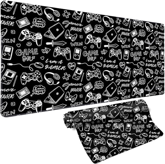 Vimorco Large Gaming Mouse Pad, Large Desk Pad Big Computer Mat Mousepad, Desk Mat Laptop Keyboard Mouse Mat for Game/Office/Home/Work 31.5x15.7 in, Gamer Power Gaming Time