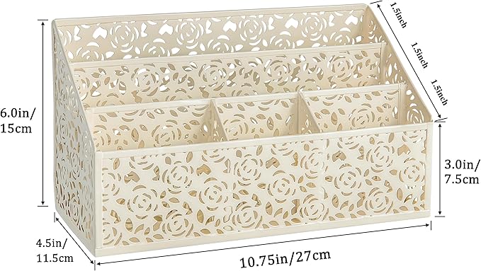 Mail Organizer Countertop, Modern Mail Holder Countertop, Desk Organizers and Accessories, Boho Desk Accessories, Organizer for Bill Mail Papers Letters, Mail Sorters, Pencil holders(Ivory White)