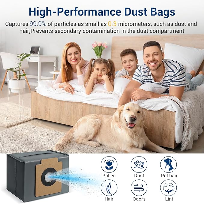 16 Pcs Dust Bags Mop for Eufy X10 Pro Omni,Eufy Robot Vacuum Dust Bags Kit, 3.2L Large Capacity Disposable Replacement Bags