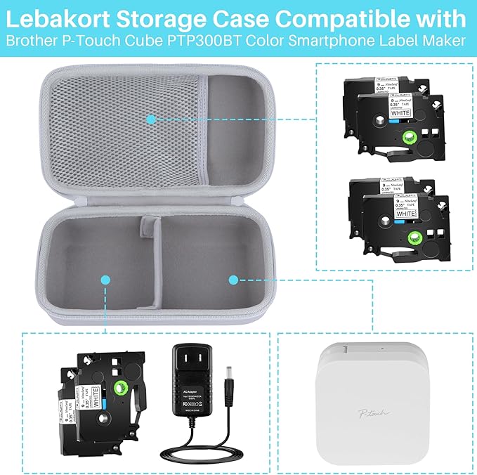 Storage Case Compatible with Brother P-Touch Cube Color PTP300BT Smartphone Label Maker