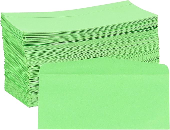 400 Pack #10 Green Letter Envelopes, 9.5 x 4 Inches Business Envelopes Standard V Flap Letter Envelopes for Holiday Office Mailings