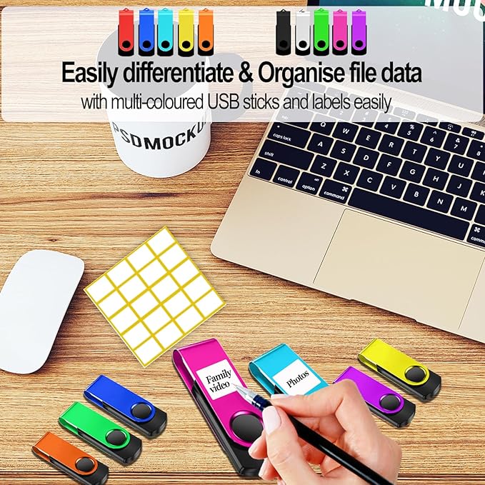 4GB USB Flash Drive 20 Pack 4 GB Thumb Drives TATMOHIK 2.0 USB Drive Bulk 4G Swivel Design Flash Drives Pack with LED Indicator 4 Gig Jump Drives Multipack Zip Drive Memory Stick PenDrive, Mixed Color