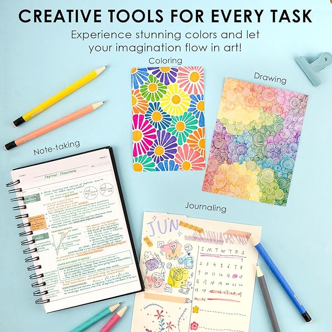 Grabie Erasable Gel Pens, 9 Colors Erasable Pens Multicolor, Make Mistakes Disappear, 0.6mm Medium Point Rollerball Tip Colored Pens for Drawing Writing Planner, Smooth Writing (Whimsical Whirls)