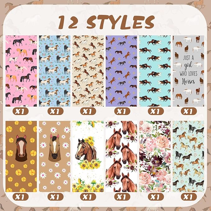 24 Pcs Horse Sticky Notes with Pens Themed Party Favors Gifts Cute Notepad Memo Notes Pads Black Ink Ballpoint Pen for Horse Lover Christmas Gifts Office School Students Teacher Supplies