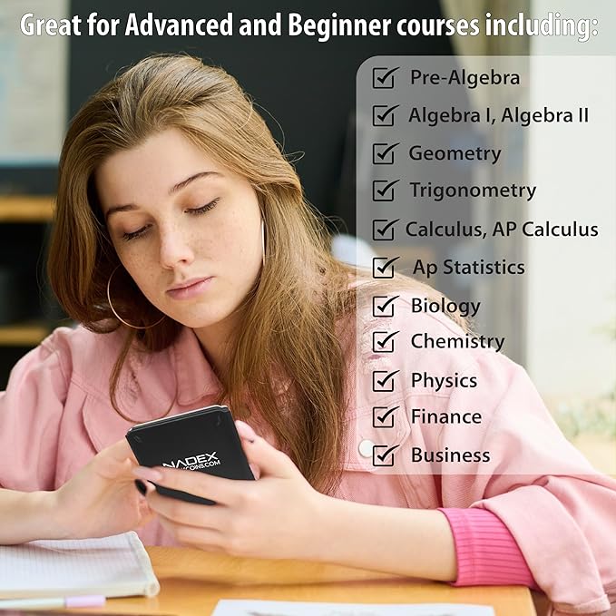 Scientific Calculator with Graphing, Includes Carrying Case, for College and High School Students, Calculus, Algebra, Geometry, Trigonometry, Statistics, Physics, Chemistry, Black