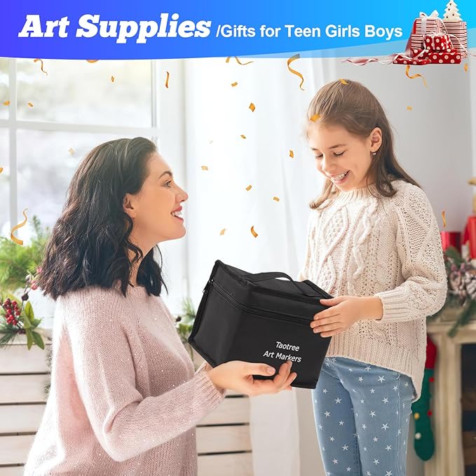 Taotree Alcohol Markers 80 Colors Dual Tips Art Markers Sketch Pens Set, Art Supplies Kit, Drawing Pens Set for Adult Coloring Books Painting, Sketching, Gifts for Teens Girls Boys Kids Artists