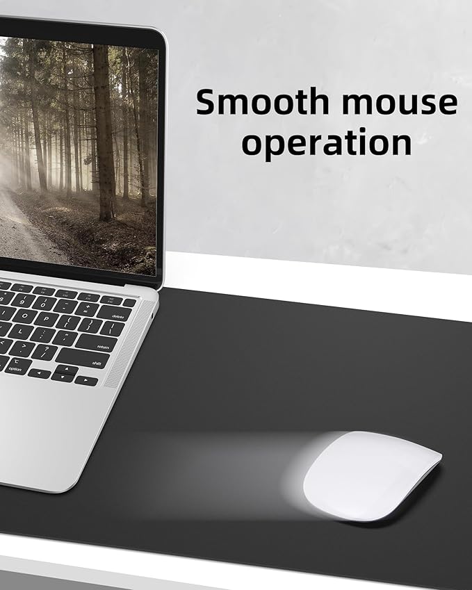 Large Desk Mat,55" x 17"Leather Desk Pad Protector,Large Mouse Pad,Non-Slip PU Leather Desk Blotter, Laptop Desk Pad,Waterproof Desk Writing Pad for Office/Home/Decor (Black)