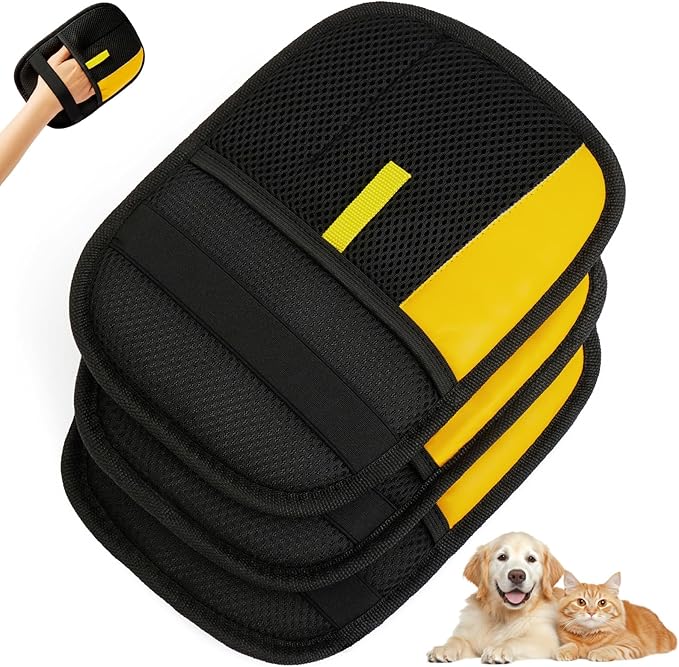 febnwn 3Pcs Pet Hair Removal Glove for Cats & Dogs, Reusable Electrostatic Pet Hair Gloves,Pet Hair Remover, Newly Upgraded Pet Hair Removal Tool for Car Seat,Clothing,Carpet,Couch
