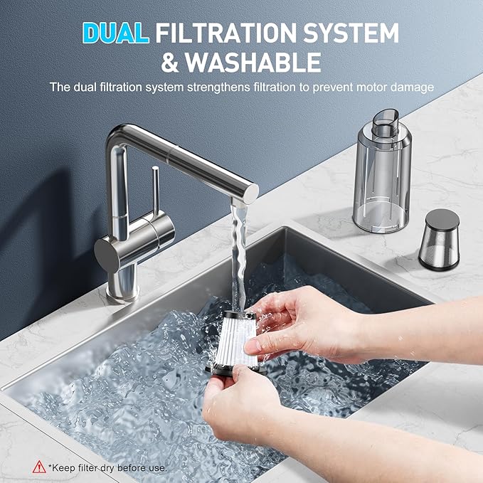 KMM Handheld Car Vacuum Cleaner, 16000PA Vacuum Cleaner & Air Duster, 120W High Power Vacuum Portable Cordless, Hand Held Vacuum Rechargeable with Multi-Nozzles & LED Light for Home, Car, Office
