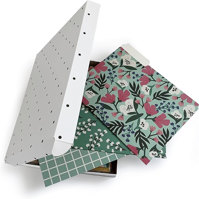 Cute File Folders, Set of 12 3-Tab Letter Size Decorative File Folders Boho Manilla 8.5 x 11 – Pretty Designer Home Office School Supplies (Blossom)