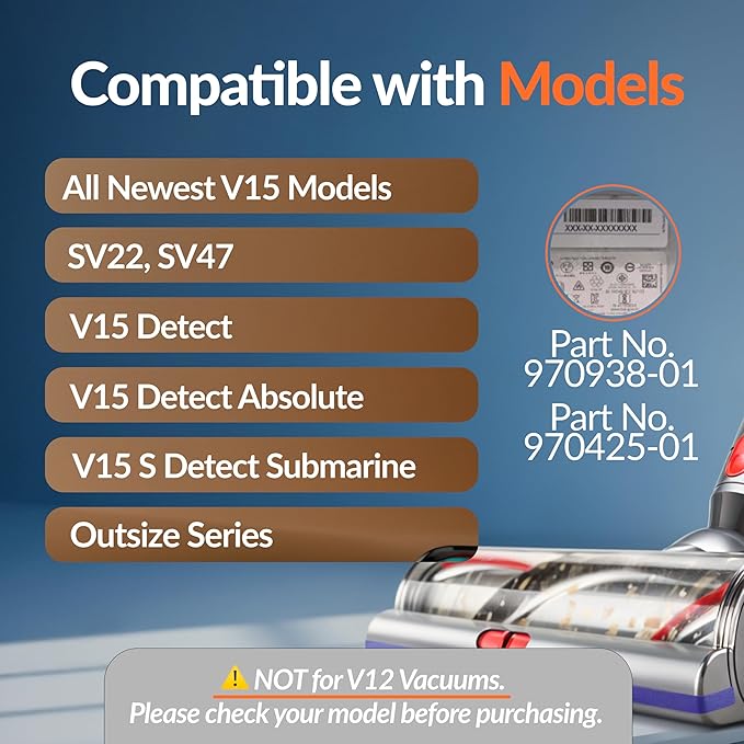 95 Mins V11/V15 Battery Replacement - High Capacity, Fast Charging, Strong Suction - Built for Dyson V11/V15 Click-in battery vaccums/ Detect Submarine/Outsize/Extra/Absolute Series - SV15,SV22, SV47