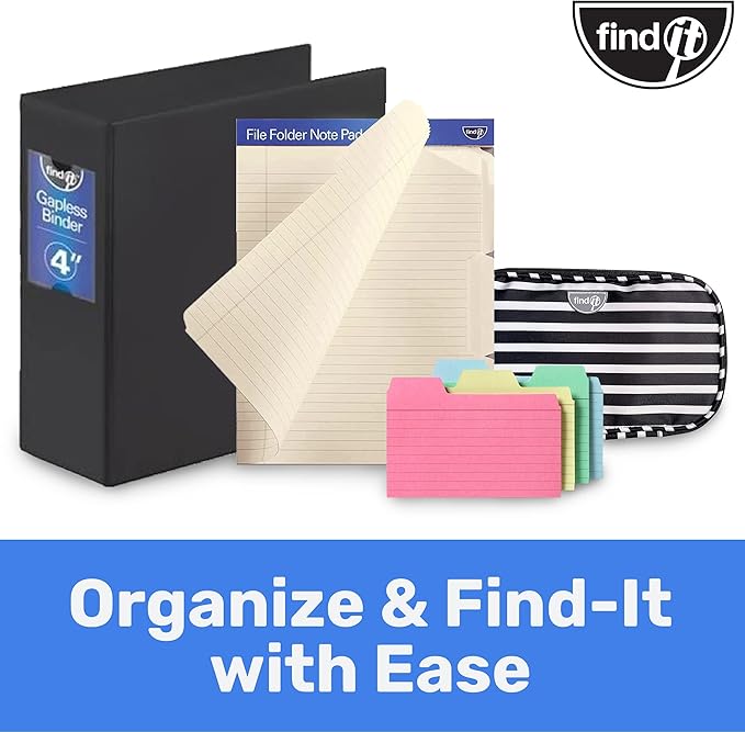 Find It File Folder Notepad - Pack of 36-9.5 x 12.5 Inch Notebook Organizer Folders for Filing, Document, and Clipboard Organization - Tie-Die
