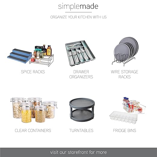 simplemade Rectangle Step Trash Can - 5 Liter / 1.3 Gallon - Stainless Steel Bathroom Trash Can | Small Trash Can with Lid | Office Trash Can | Garbage Can with Lid | Metal Wastebasket (Steel)