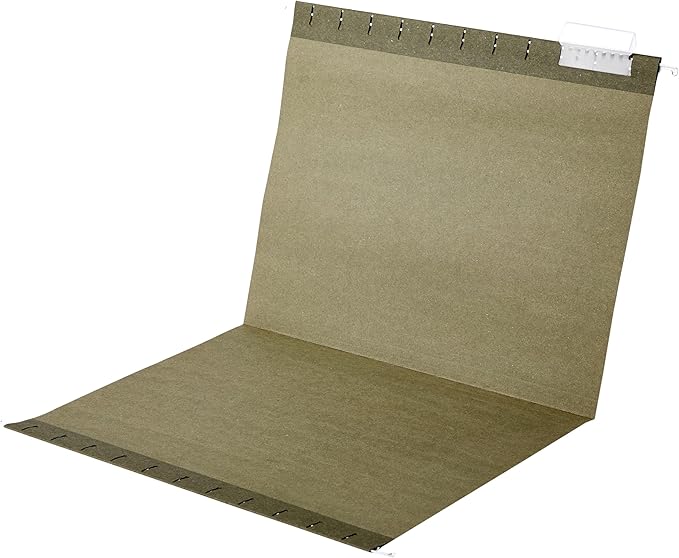Amazon Basics Hanging File Folders, Letter Size, 1/5-Cut Tabs, 75 Count per Box, Standard Green