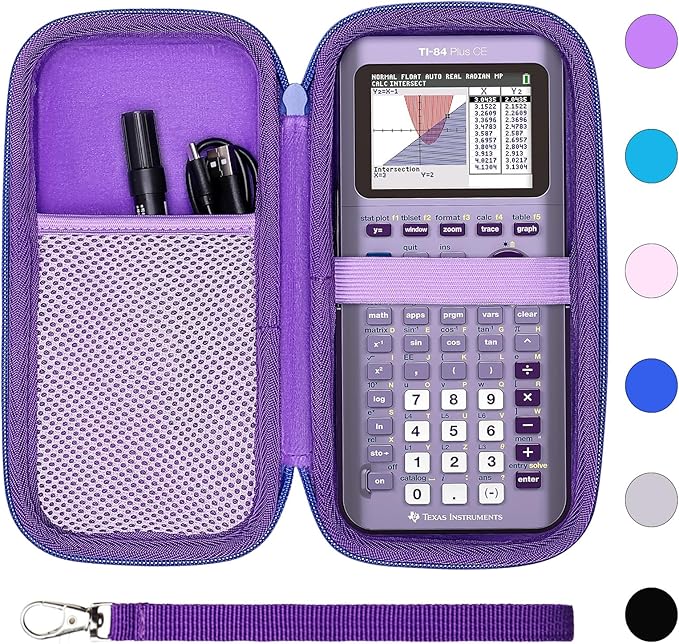 Calculator Case Compatible with Texas Instruments TI-84 Plus CE/TI-84 Plus/TI-Nspire CX II CAS/TI-Nspire CX II/TI-83 Plus/TI-89 Titanium/TI-85 / TI-93 Color Graphing Calculator by XANAD (Purple)