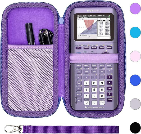 Calculator Case Compatible with Texas Instruments TI-84 Plus CE/TI-84 Plus/TI-Nspire CX II CAS/TI-Nspire CX II/TI-83 Plus/TI-89 Titanium/TI-85 / TI-93 Color Graphing Calculator by XANAD (Purple)