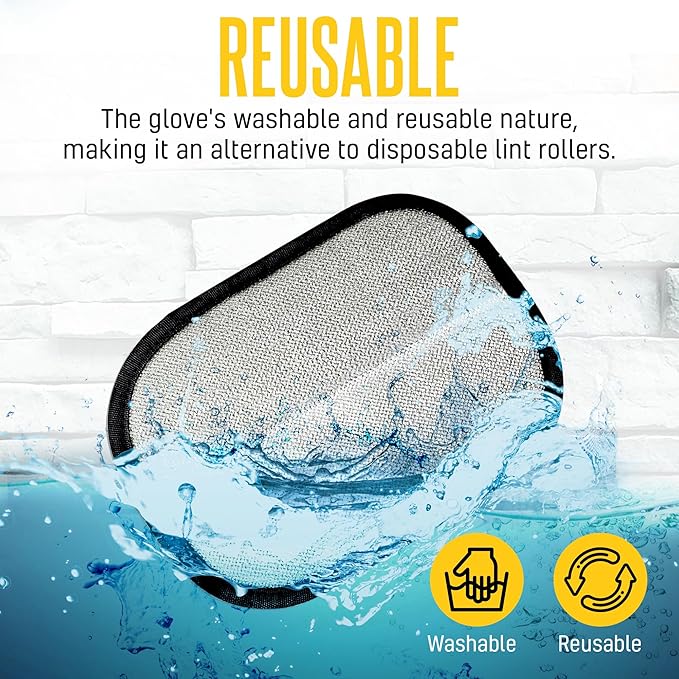 NEXIBY Pet Hair & Fur Remover Glove and Scraper Set – Electrostatic Dog & Cat Hair Cleaner for Sofa, Car Seats, Carpets and Clothes – Reusable, No Adhesive