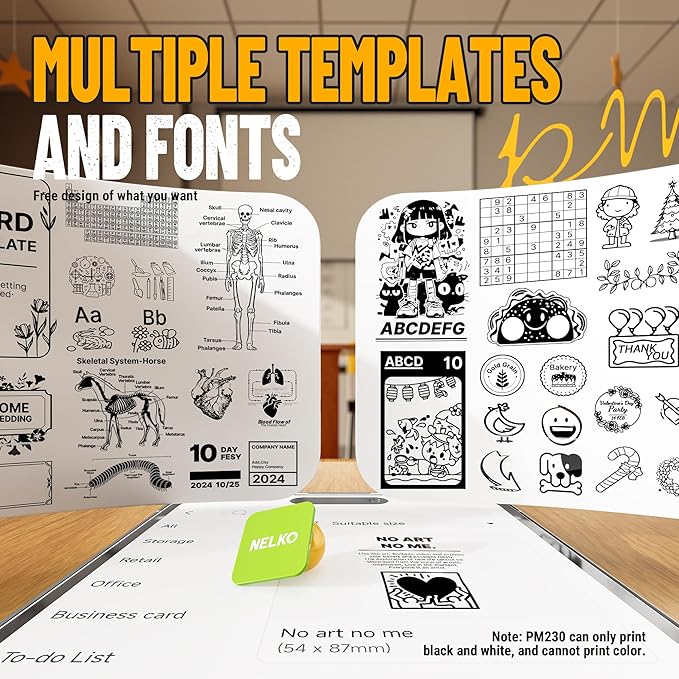 Nelko Sticker Printer, PM230 Print Pod Mini Bluetooth Portabel Sticker Maker with 3 Rolls Paper, Print Pods Mini Printer with Multiple Templates for Phone & Tablet，for School Office Home, Green