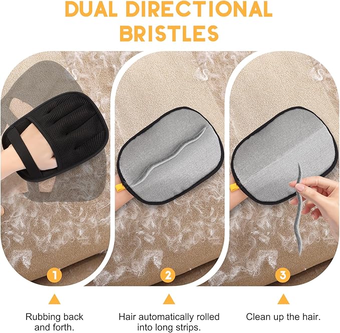 VerdeVilla Magic Brush Pet Hair Removal, Upgrated Pet Hair Remover Gloves for Cats Dogs, Efficient Grooming Gloves Brush for Couch, Furniture, Sofa, Clothing, Reusable Pet Hair Removal Tools,1PCS