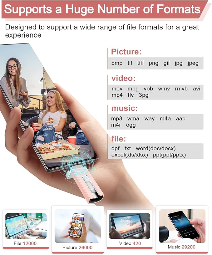 Sunany Flash Drive 512GB Thumb Drive USB Memory Stick High Speed External Storage USB Stick Photo Stick for Phone, Pad, Android, PC and More Devices (Pink)