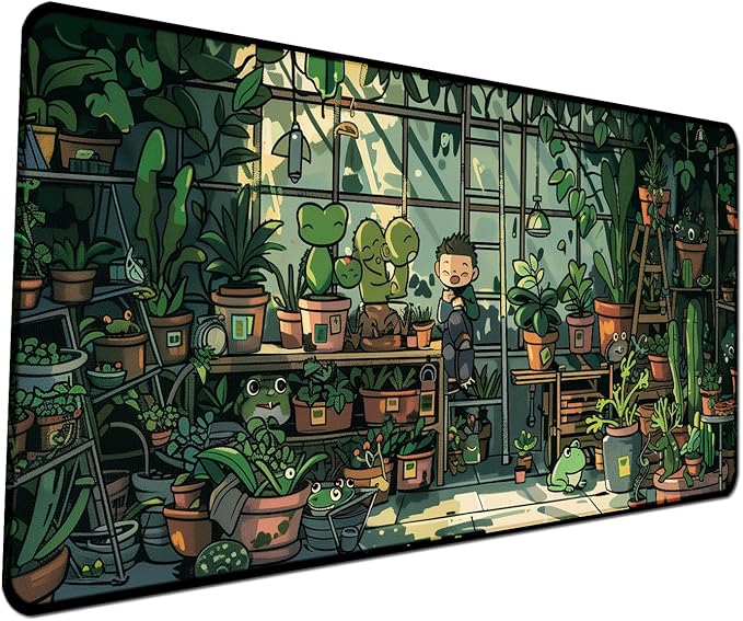 Frog Cute Mousepad 31.5 x 15.7 inch, Large Green Desktop Mat, Waterproof Desk Mat Gaming Mouse Pad, Laptop Pad, Computer Writing Mat for Home Office Desk Decor