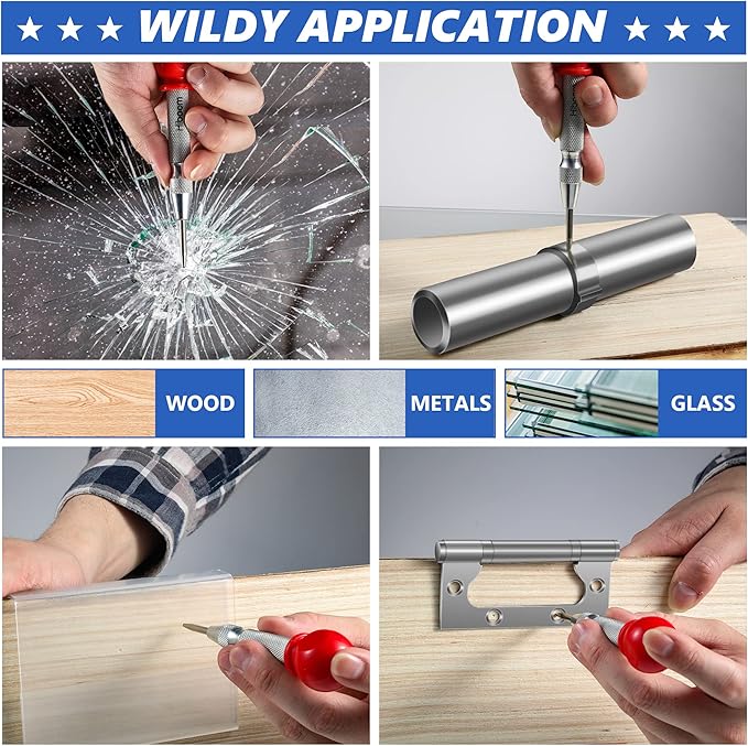 Hiboom 10 Pack Carpenter Pencils Mechanical Set, Construction Pencils with 36 Refill, Automatic Center Punch and Carbide Scribe Tool, Mechanical Pencil for Woodworking, Best Carpenters Marking Tool