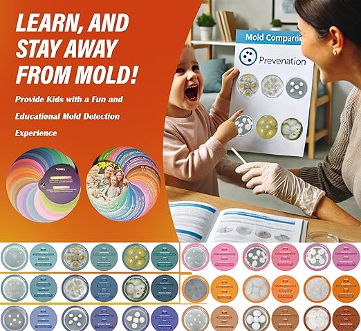 Mold Test Kit for Home Air Quality 30PCS - Mold Toxicity Test for HVAC, at Home Mold Test Kit, Mold Detector for Home Air Quality - Black Mold Testing Kit Air with Guide and Lab Support