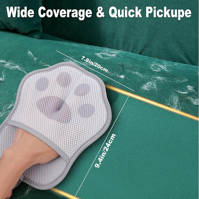 HappyLong Pet Hair Removal Glove for Cats & Dogs, Reusable Electrostatic Pet Hair Remover Tool, Lint Brush for Couch, Clothing, Carpet, Car Seat