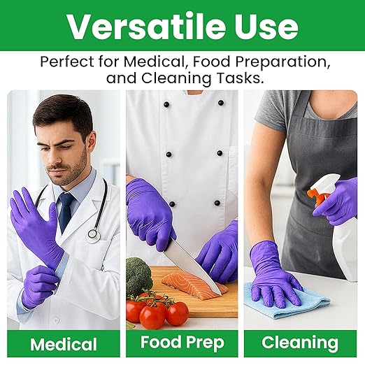 SafeWay Nitrile Gloves, 200 Ct, X-Large, Powder-Free, Latex-Free, All-Purpose, Professional Disposable Gloves with Textured Fingertips for Medical Use, Food Prep, Cleaning, Tattoo & More