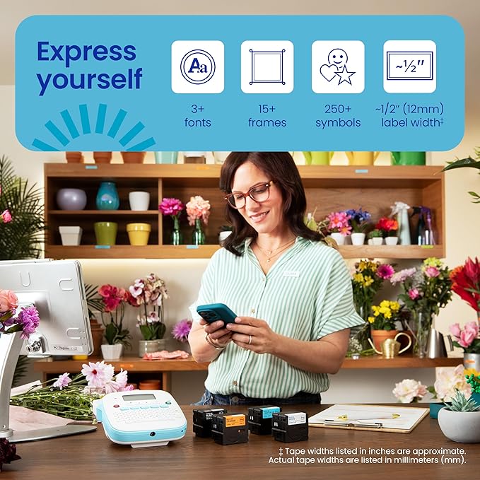 Brother P-Touch PT-N25BTV3 Personal Connected Label Maker, Bluetooth (Bundle), Design&Print2 app, Portable, Handheld, 3 Sample Label Tapes Included, Prints with P-Touch Btag½â€ (12mm) Wide Tapes