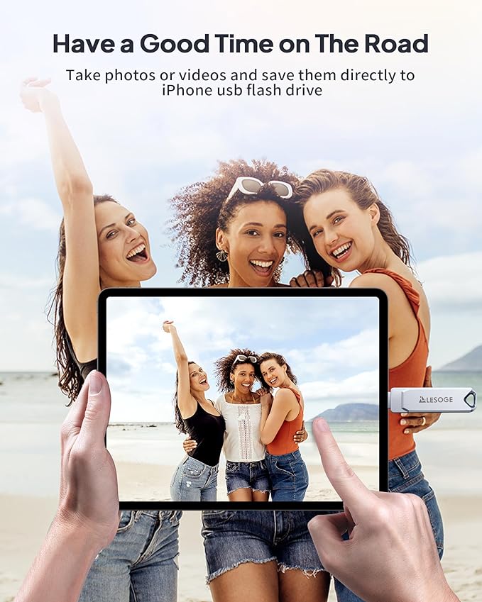 MFi Certified Flash Drive 256GB for iPhone USB Memory Stick, USB Stick High Speed Thumb Drives Photo Stick External Storage for iPhone/iPad/Android/PC