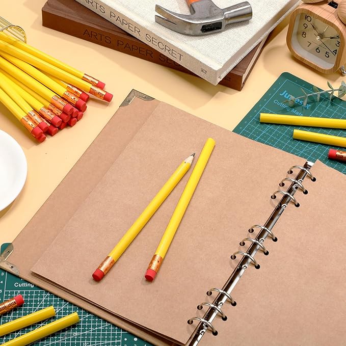 48 Pcs Jumbo Pencil, Wooden Pencil with Black Core for Carpenters Construction Workers Woodworkers Framers Beginners Students Teachers DIY Project(Yellow)