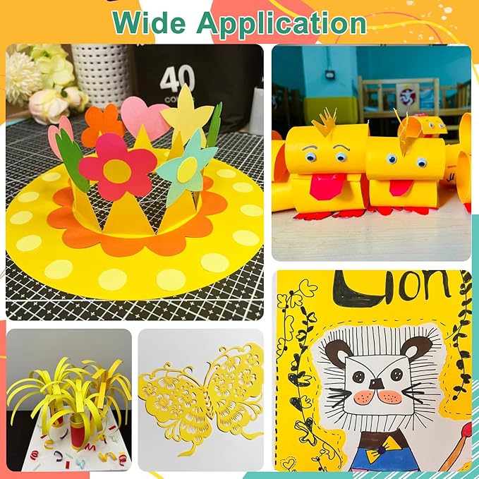 OcePor 50 Sheets Yellow Cardstock Paper, Colored Printer Paper 8.5 x 11, Card Stock Thick Construction for Craft,Scrapbook，Office Printing, Invitations, Certificates，92 lb/250gsm